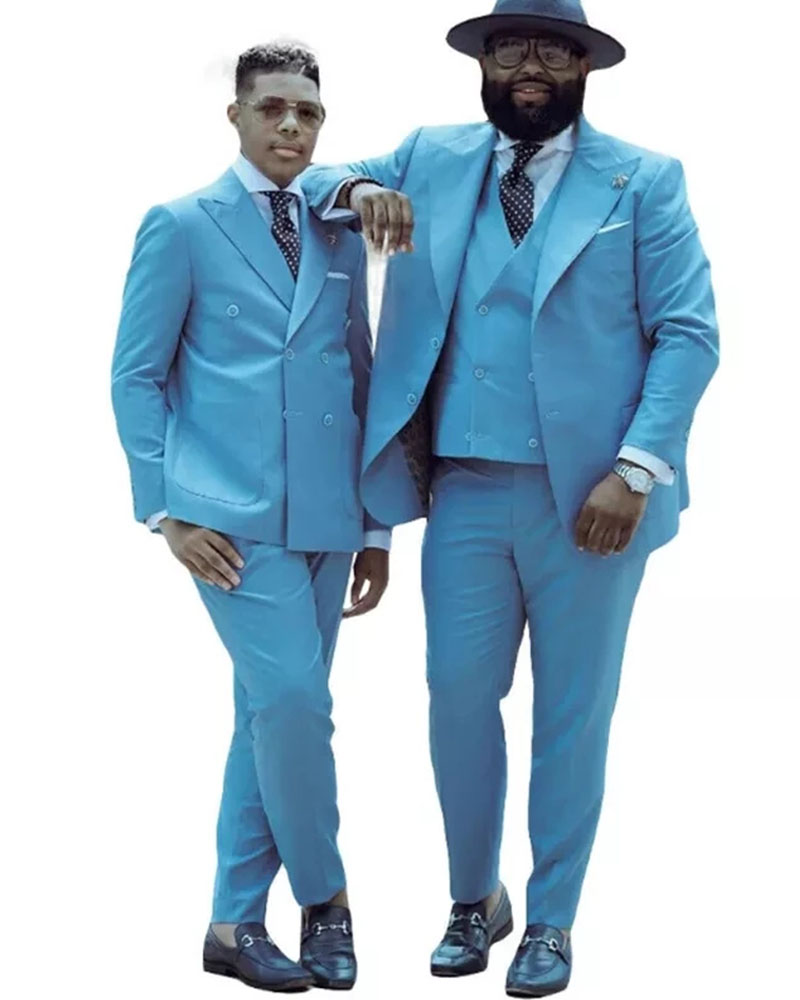 Men Formal Wear Sale - Hot Sale Sky Blue Peak Lapel