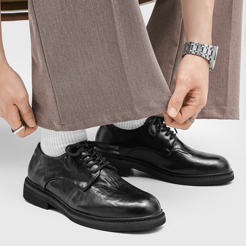 Light Luxury Pleated Men Derby - Formal Wear Men H&M review and price