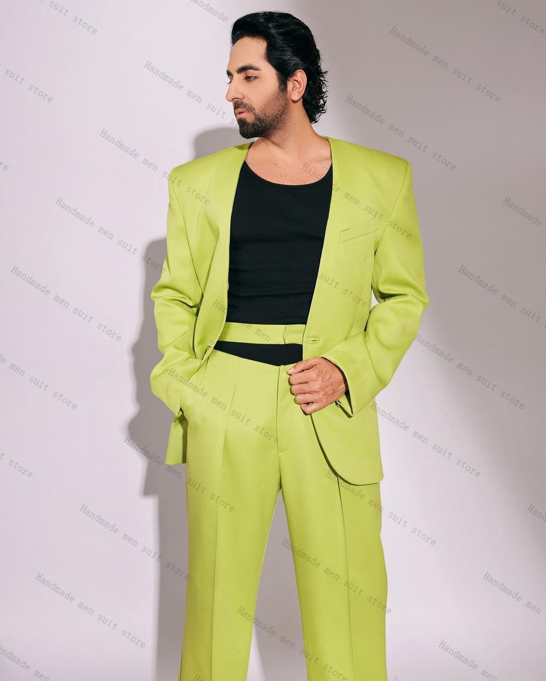 Fashion Green Men Suit Set 2 P - Men Formal Wear Wedding Guest review and price
