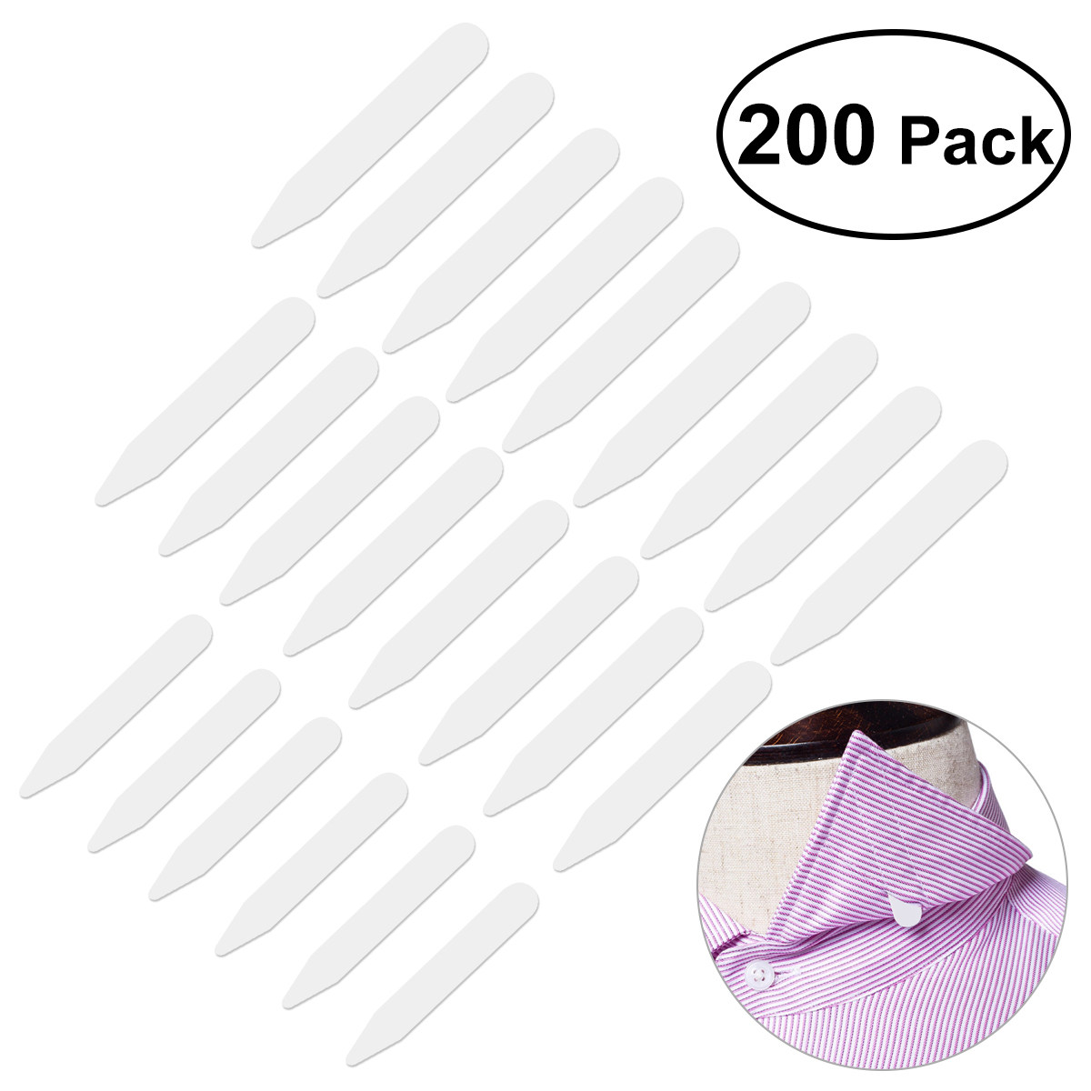 200pcs White Nylon Stays 5Cm 6 - Collar Stay Metal review and price