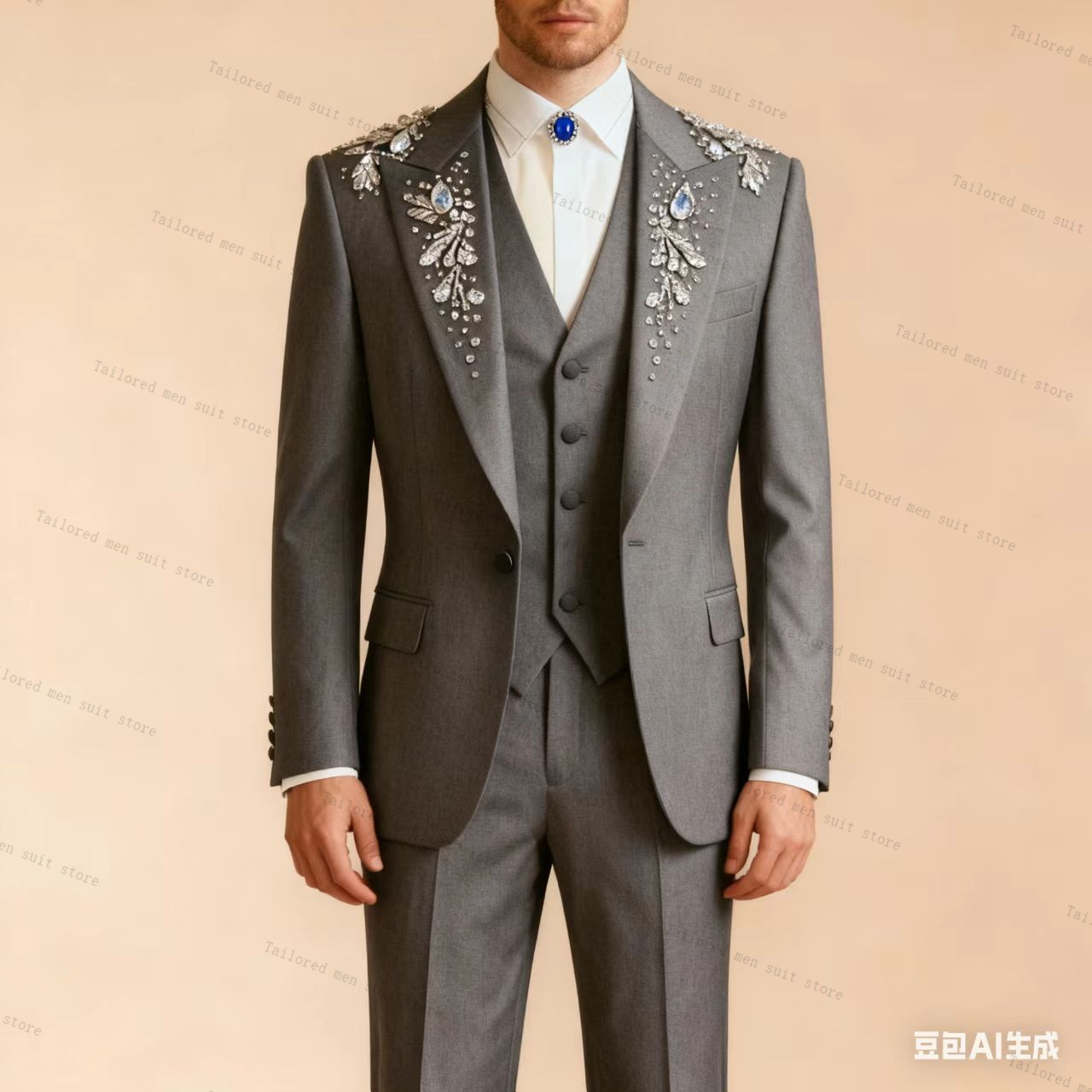 Green Men Suits Pants Set 3 Pc - Men Formal Wear Wedding Guest review and price