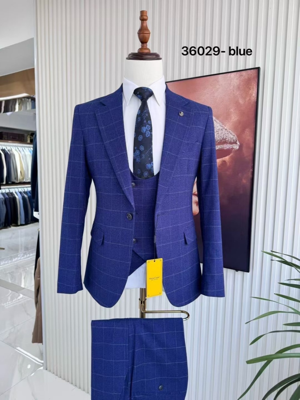 Plaid Men's Handsome Suit Set  - Men Formal Wear Sale review and price