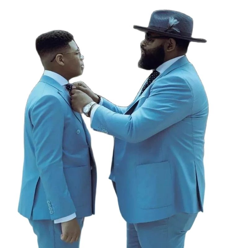 Hot Sale Sky Blue Peak Lapel D - Men Formal Wear Sale review and price