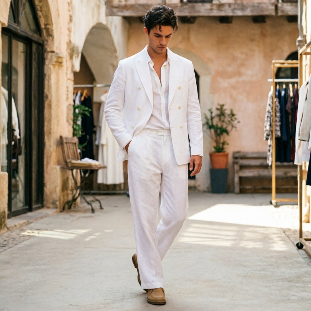 Sage Green Linen Men Suits Rel - Men Formal Wear Wedding Guest review and price